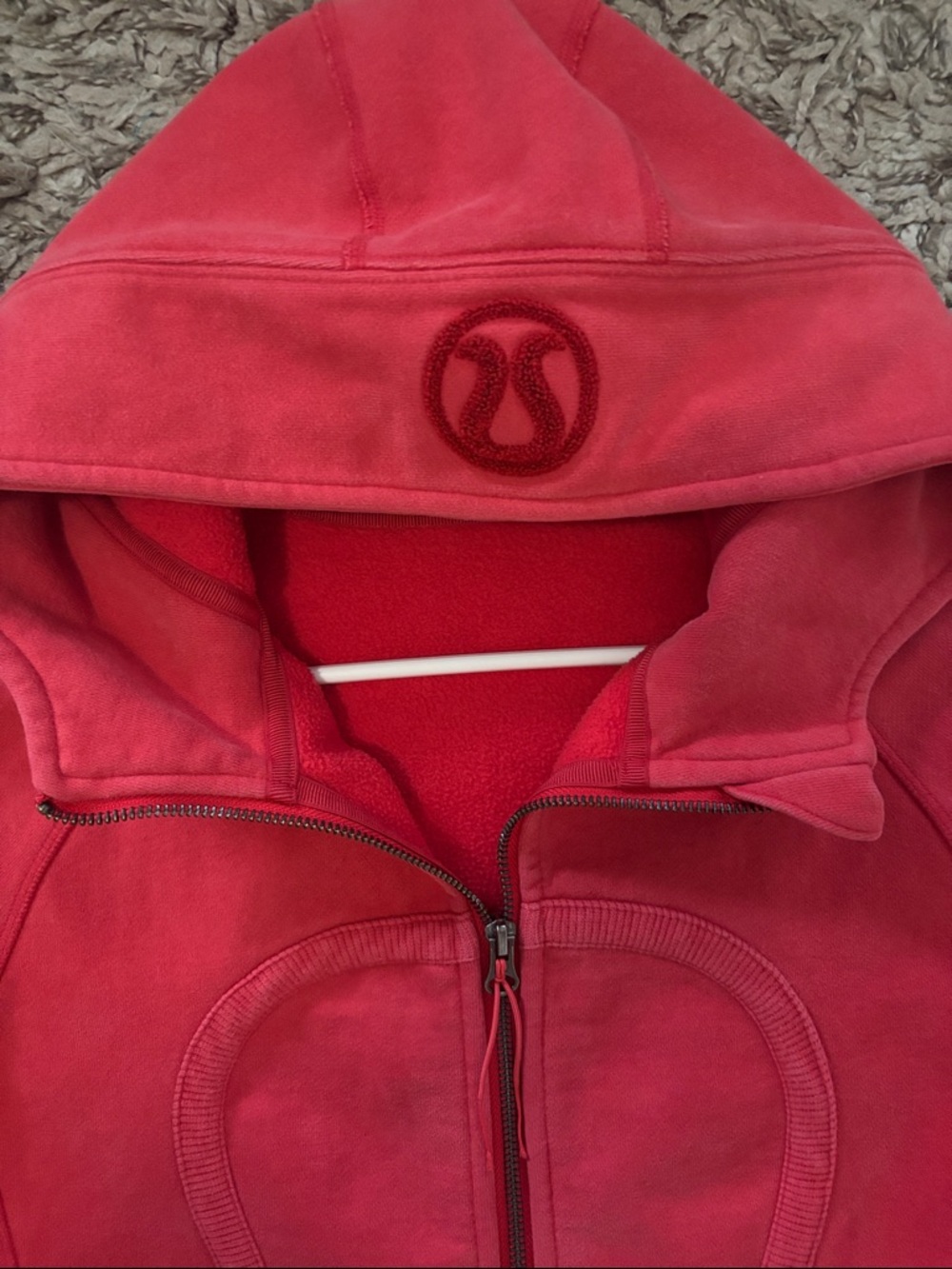 lululemon athletica Coral Red Full-Zip Hooded Jacket. - Picture 3 of 8